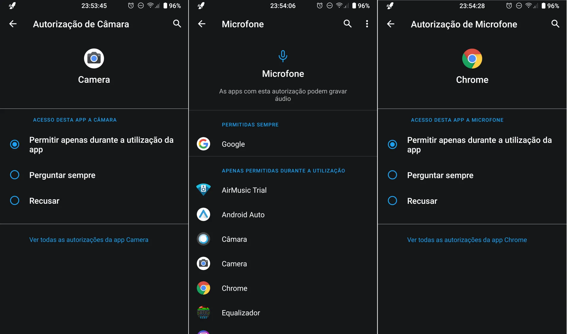 Android acesso câmara microfone