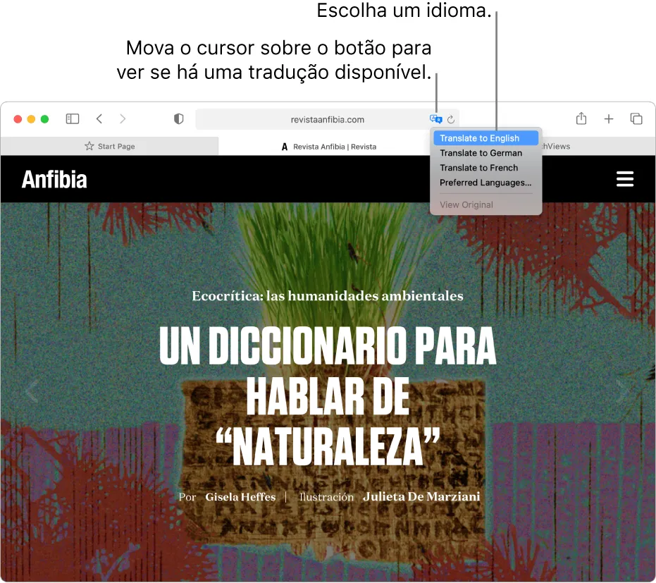 traduzir nativamente no Safari do iPhone
